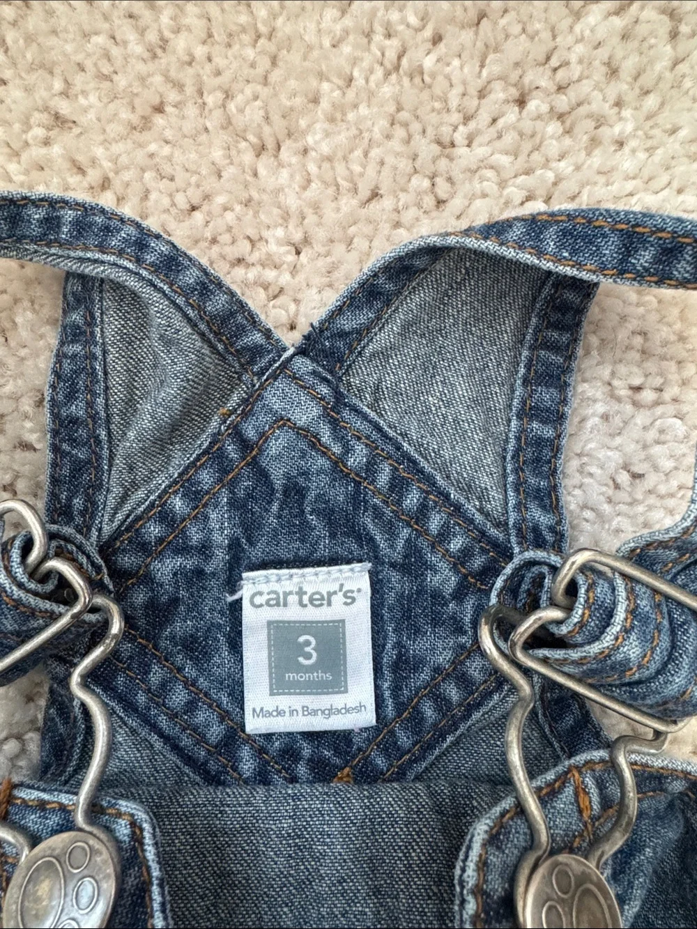 Carter's Denim Blue Kids Overalls with Pockets